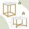 Stylish 3-Piece Coffee and Side Table Set Modern White Gold Accent Furniture for Home Decor